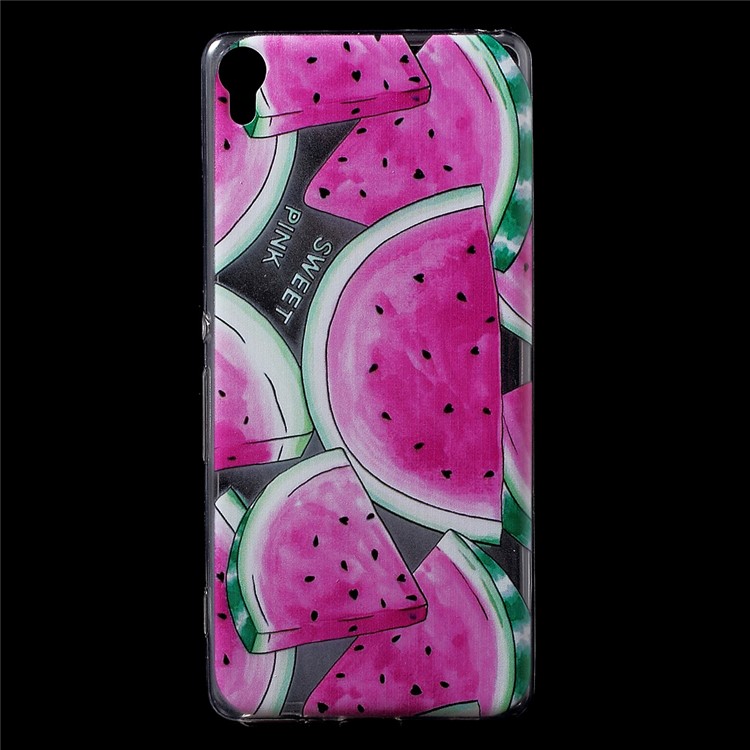 Patterned Soft TPU Back Phone Cover for Sony Xperia XA / XA Dual - Watermelon Pattern-1