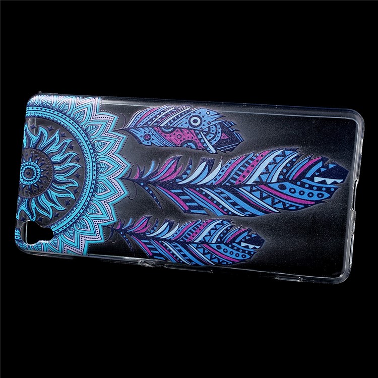 Patterned Soft TPU Case for Sony Xperia XA / XA Dual - Feather Dream Catcher-2
