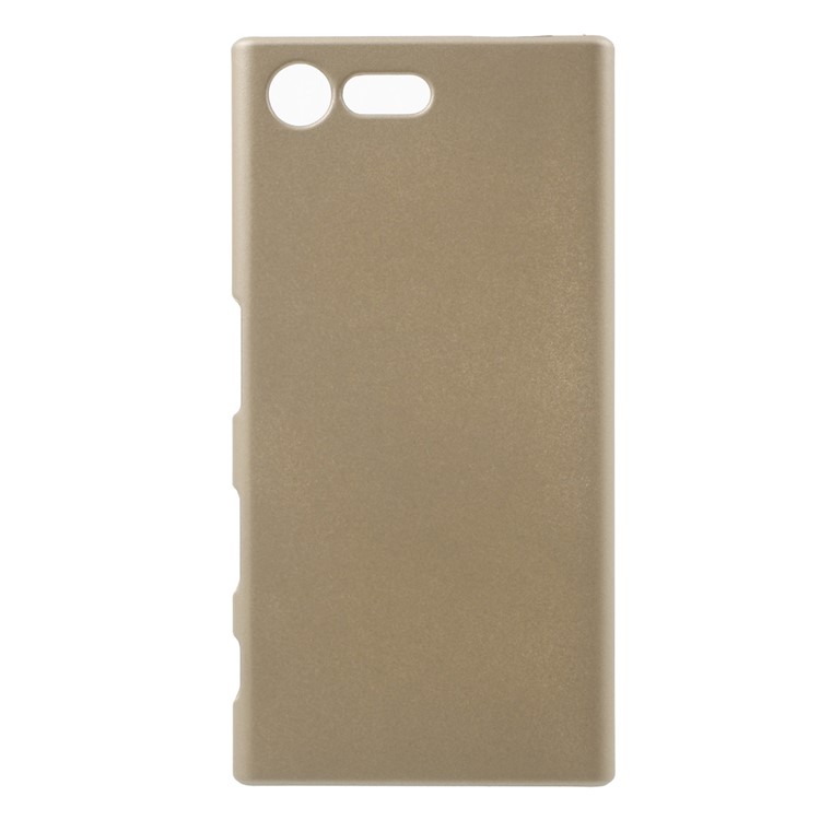Rubber Coating Back PC Phone Cover for Sony Xperia X Compact - Gold-1