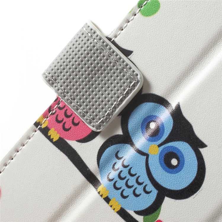 For Sony Xperia X Compact Folio PU Leather Wallet Stand Pattern Printing Case - Owl Couple-6