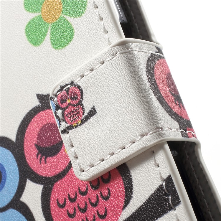 For Sony Xperia X Compact Folio PU Leather Wallet Stand Pattern Printing Case - Owl Couple-7
