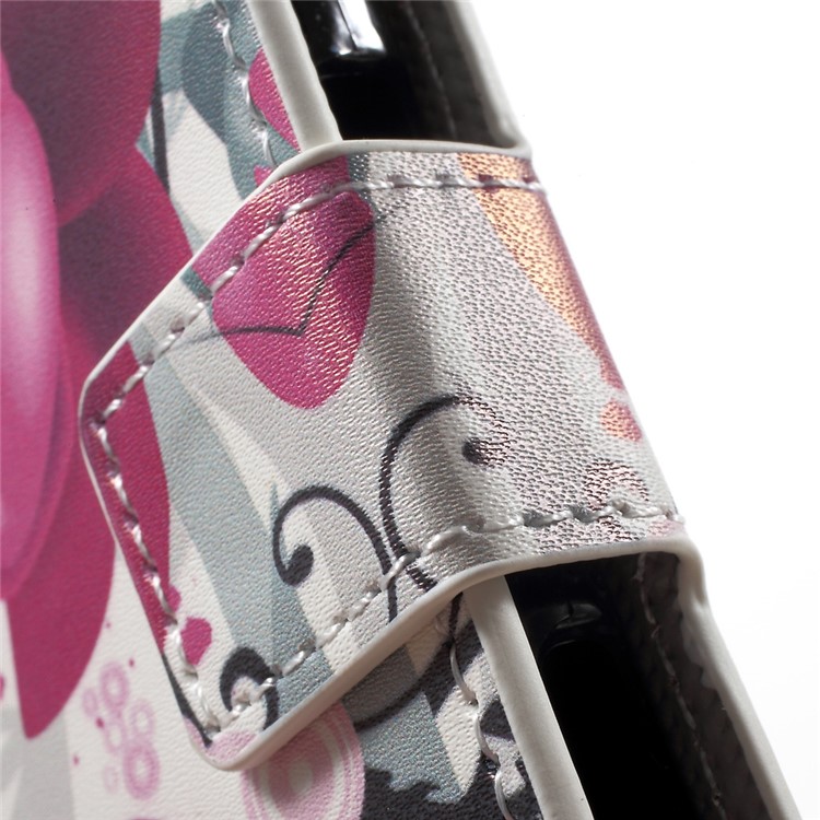 For Sony Xperia X Compact Patterned Folio Leather Wallet Stand Shell - Kapok Flower-7
