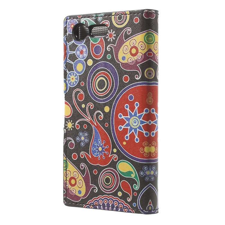 For Sony Xperia X Compact Pattern Printing Stand Leather Wallet Cover - Paisley Pattern-2