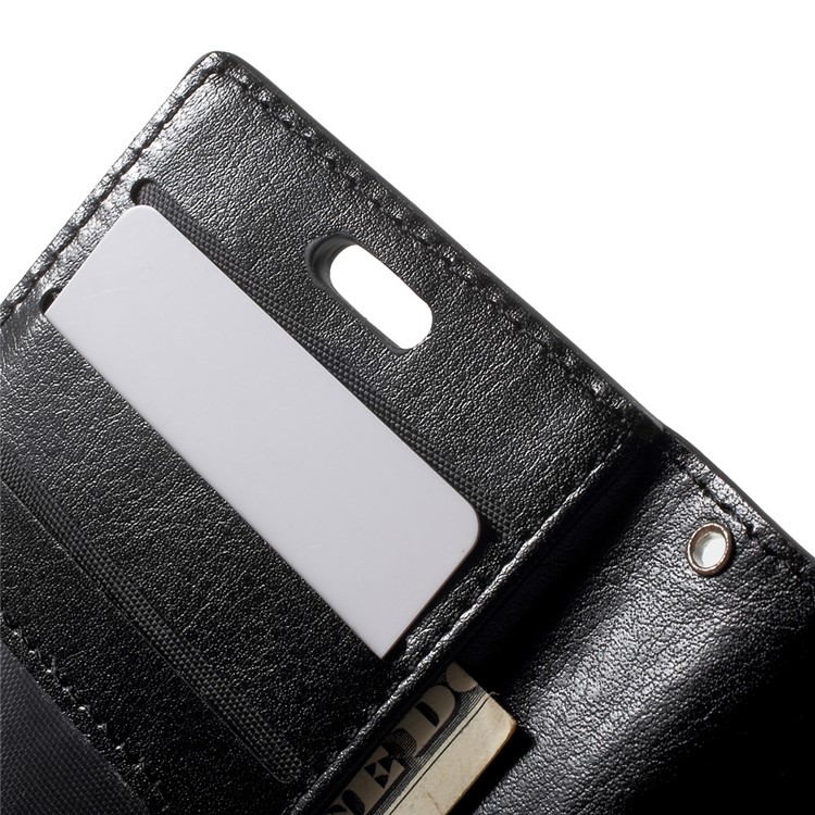 3-slot Wallet Crazy Horse Leather Case for Sony Xperia X Compact with Strap - Black-6