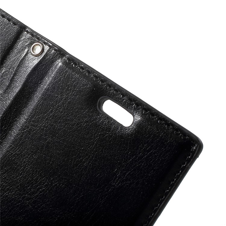 3-slot Wallet Crazy Horse Leather Case for Sony Xperia X Compact with Strap - Black-7