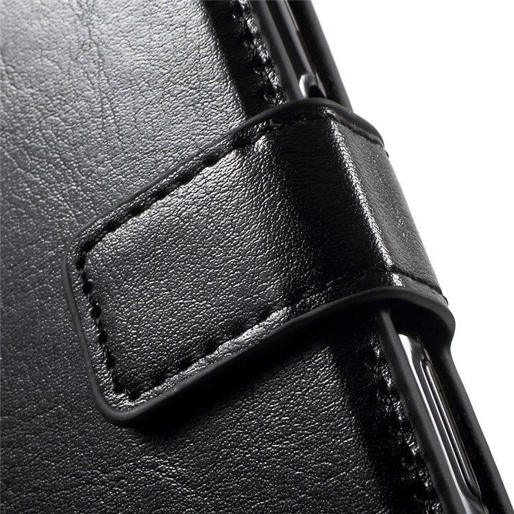 3-slot Wallet Crazy Horse Leather Case for Sony Xperia X Compact with Strap - Black-8