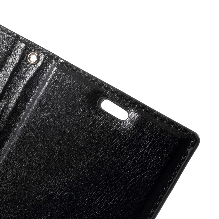 Crazy Horse Leather Wallet Stand Case for Sony Xperia XZs / XZ with Wrist Strap - Black-7