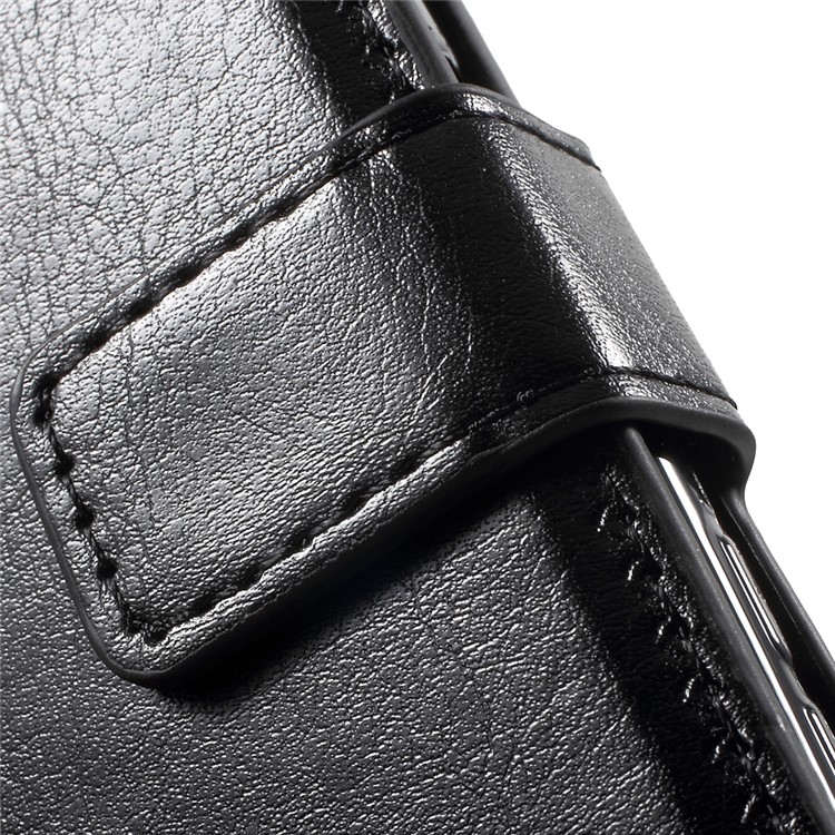 Crazy Horse Leather Wallet Stand Case for Sony Xperia XZs / XZ with Wrist Strap - Black-8