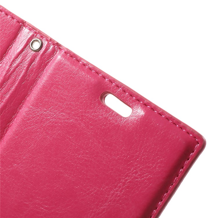 Crazy Horse Stand Leather Wallet Case for Sony Xperia XZs / XZ with Wrist Strap - Rose-6