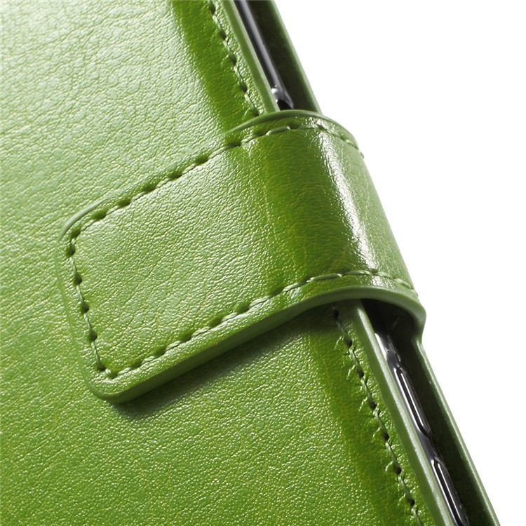 For Sony Xperia XZs / XZ Crazy Horse Magnetic Leather Wallet Stand Cover with Wrist Strap - Green-6