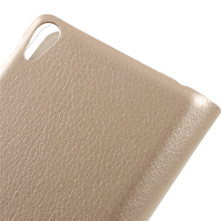 View Window Leather Protective Case for Sony Xperia E5 - Gold-6