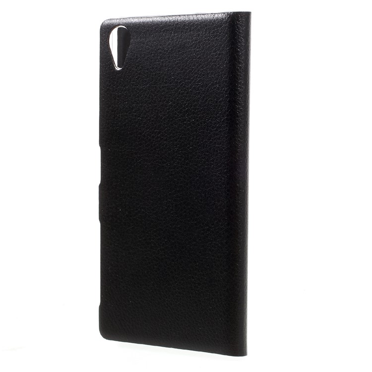 View Window Leather Flip Case for Sony Xperia X - Black-2