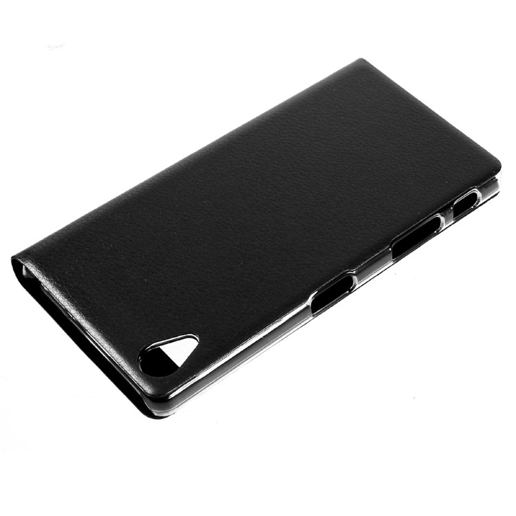View Window Leather Flip Case for Sony Xperia X - Black-4