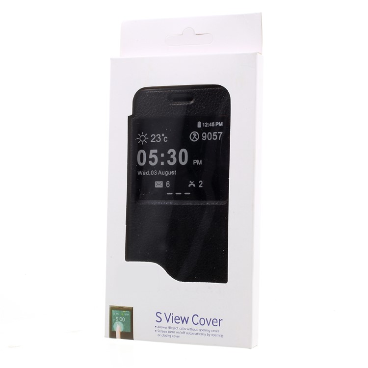 View Window Leather Flip Case for Sony Xperia X - Black-8