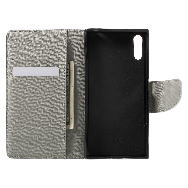 Patterned Leather Wallet Case for Sony Xperia XZs / XZ - Angry Face and Warning Words-4