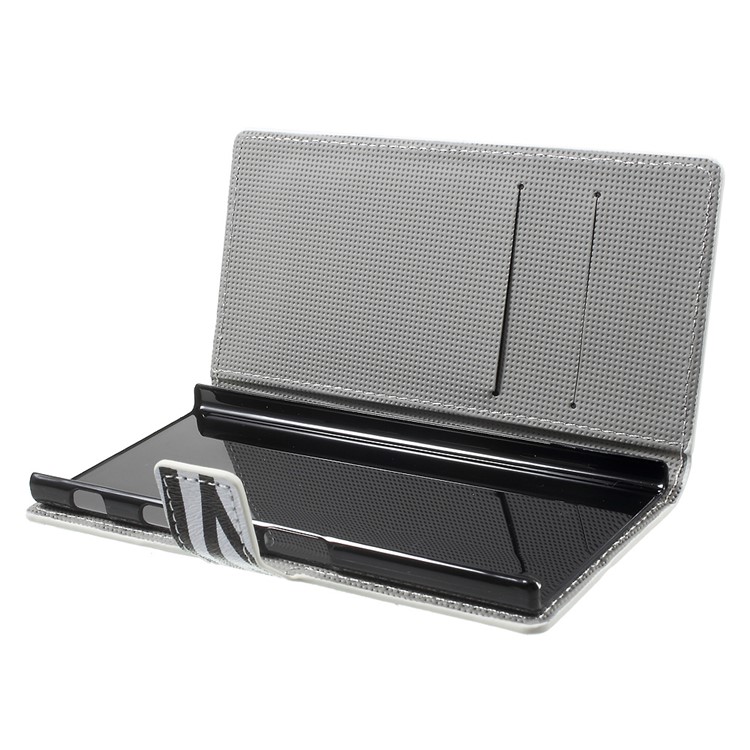 Patterned Leather Wallet Stand Case for Sony Xperia XZ - Zebra Grain-5
