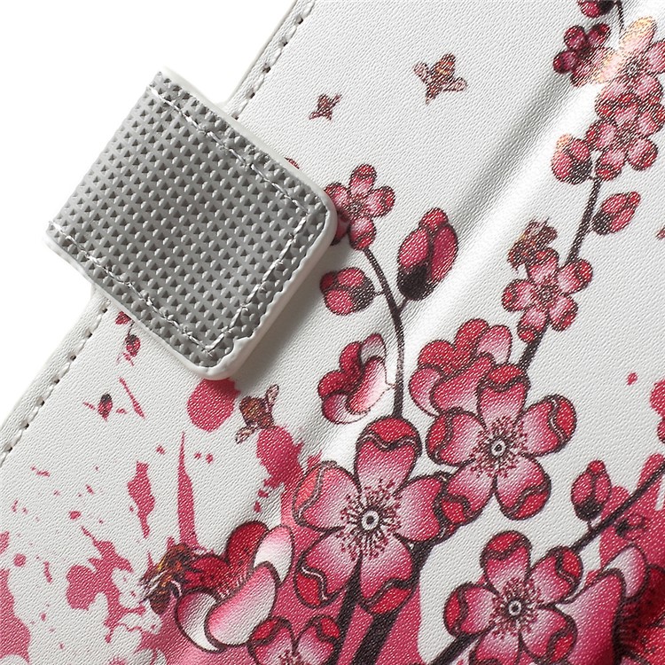 Pattern Printing Leather Wallet Phone Shell for Sony Xperia XZs / XZ - Plum Blossom-6