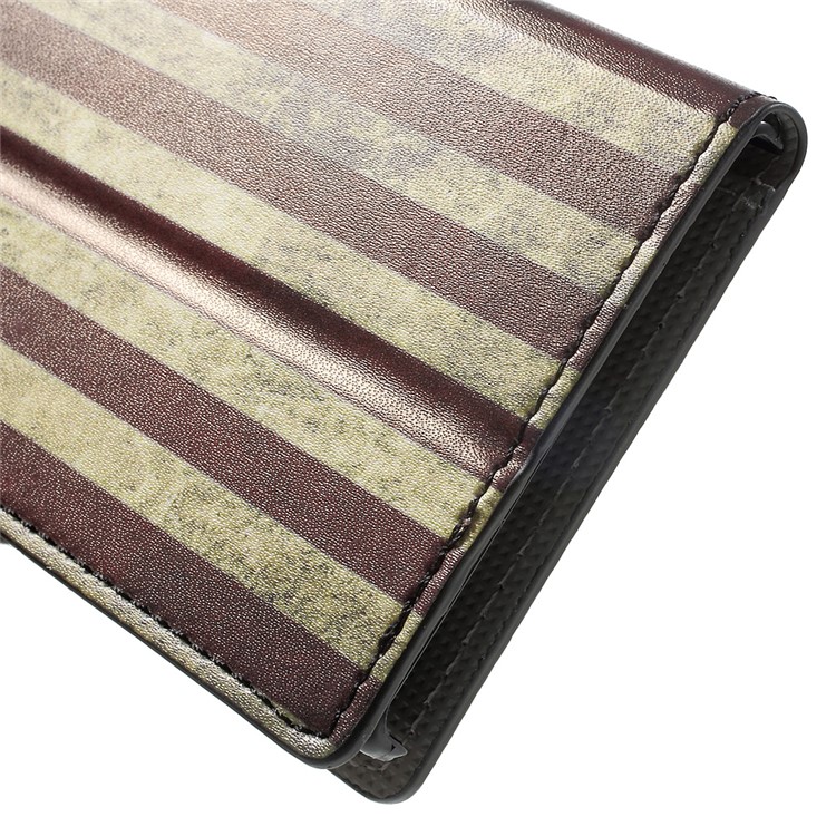 Patterned Leather Wallet Stand Protective Cover for Sony Xperia XZs / XZ - Retro American Flag-8