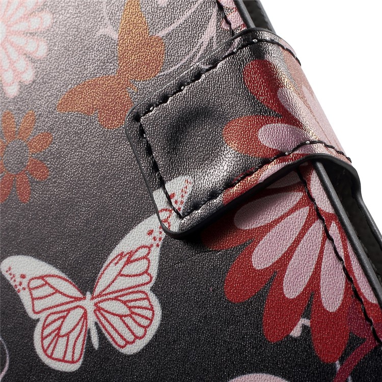 For Sony Xperia XZs / XZ Patterned Leather Wallet Stand Case - Flowers and Butterflies-7