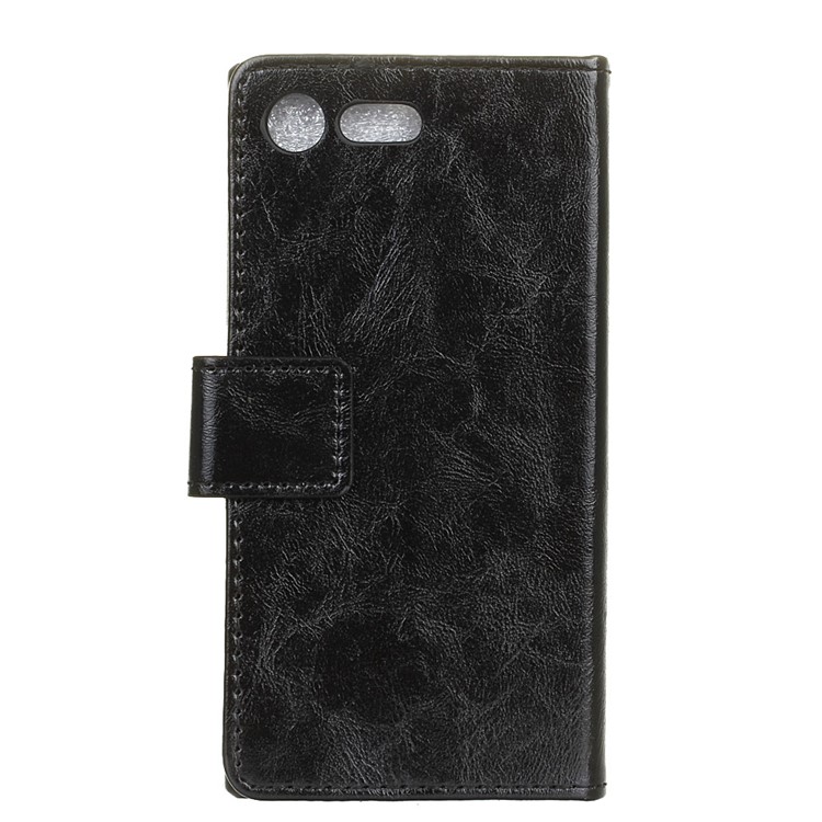 Crazy Horse Ledertasche Standtasche Für Sony Xperia X Compact - Schwarz-2