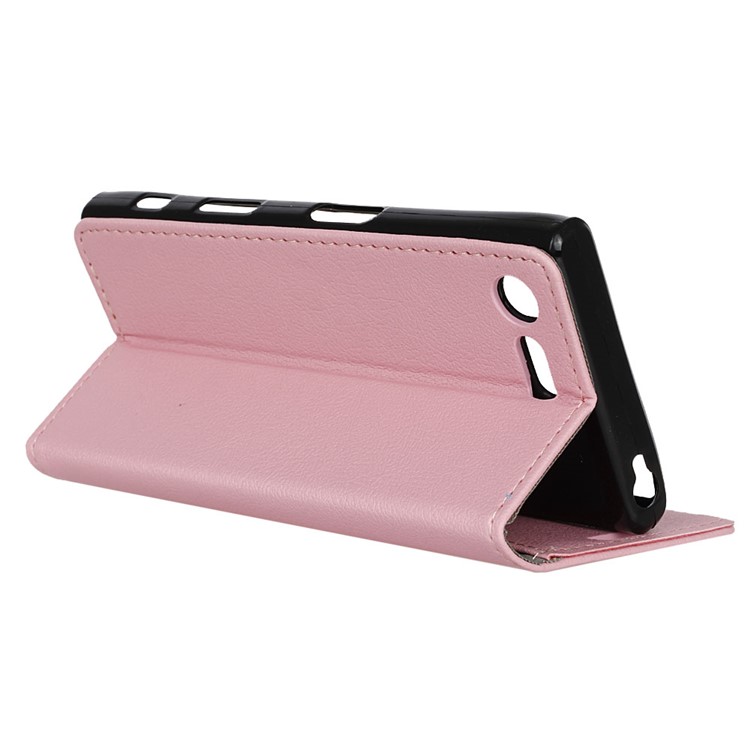 Leather Wallet Stand Case for Sony Xperia X Compact - Pink-5