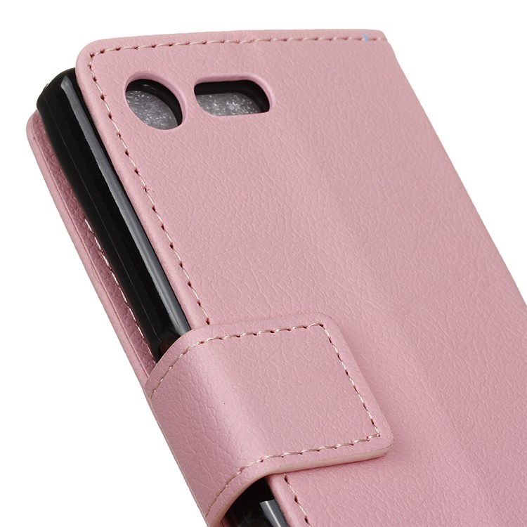Leather Wallet Stand Case for Sony Xperia X Compact - Pink-7