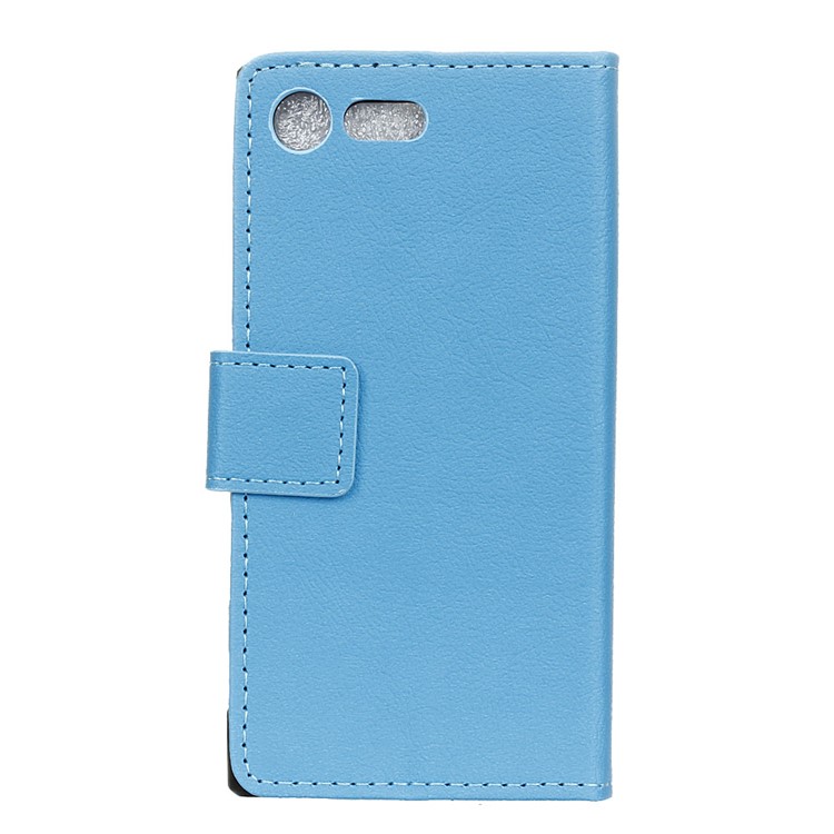 Leather Wallet Stand Shell Case for Sony Xperia X Compact - Blue-2