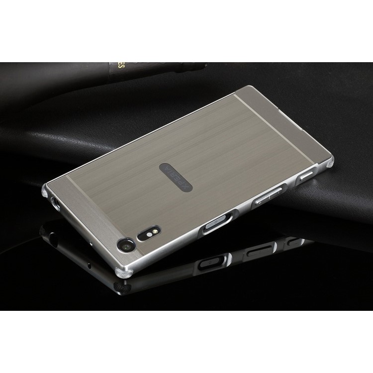 Slide-on Brushed Plating Metal Case Drop Protector for Sony Xperia XZs / XZ - Silver-2