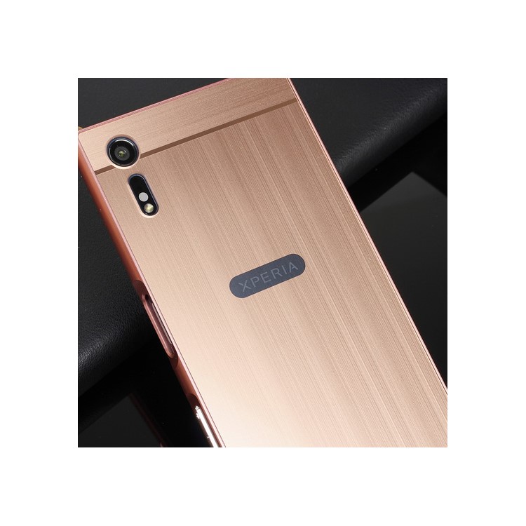 Sliding Brushed Metal Plating Cover Drop-proof Shell for Sony Xperia XZs / XZ - Rose Gold-2