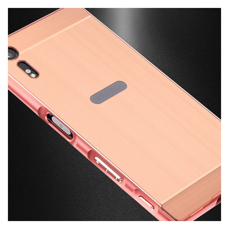 Sliding Brushed Metal Plating Cover Drop-proof Shell for Sony Xperia XZs / XZ - Rose Gold-4