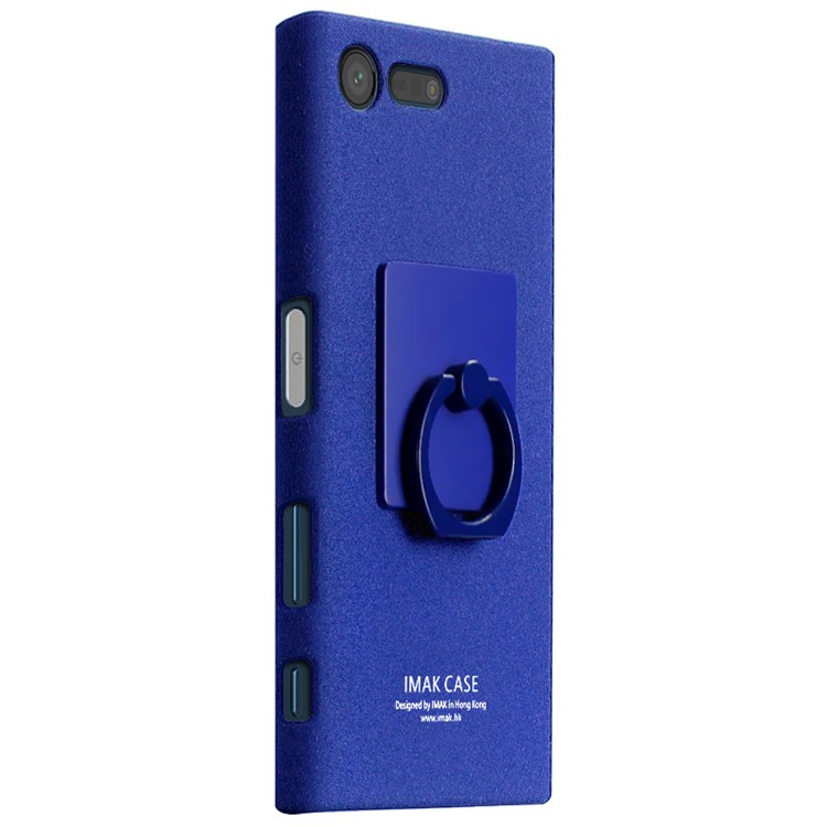 IMAK Matte Hard Plastic Case with Ring Kickstand for Sony Xperia X Compact - Blue-2