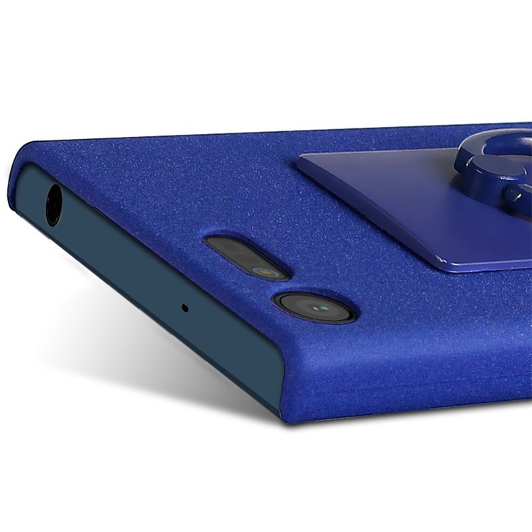 IMAK Matte Hard Plastic Case with Ring Kickstand for Sony Xperia X Compact - Blue-5
