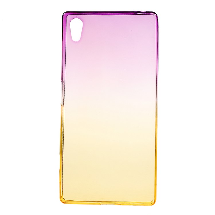 Gradient Color TPU Case for Sony Xperia Z5 / Z5 Dual - Purple / Yellow-1