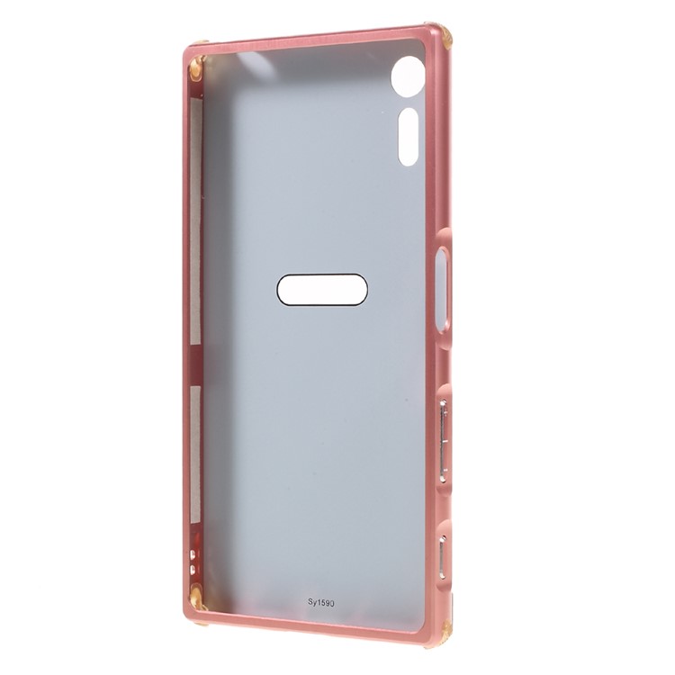 Aluminum Alloy Plastic Hybrid Cover for Sony Xperia XZ - Rose Gold-3