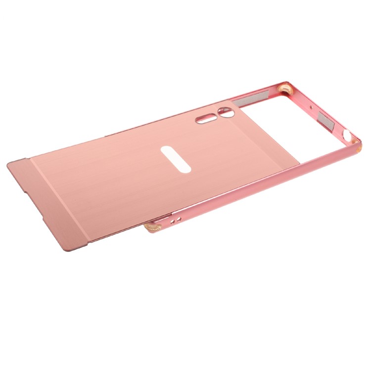 Aluminum Alloy Plastic Hybrid Cover for Sony Xperia XZ - Rose Gold-7