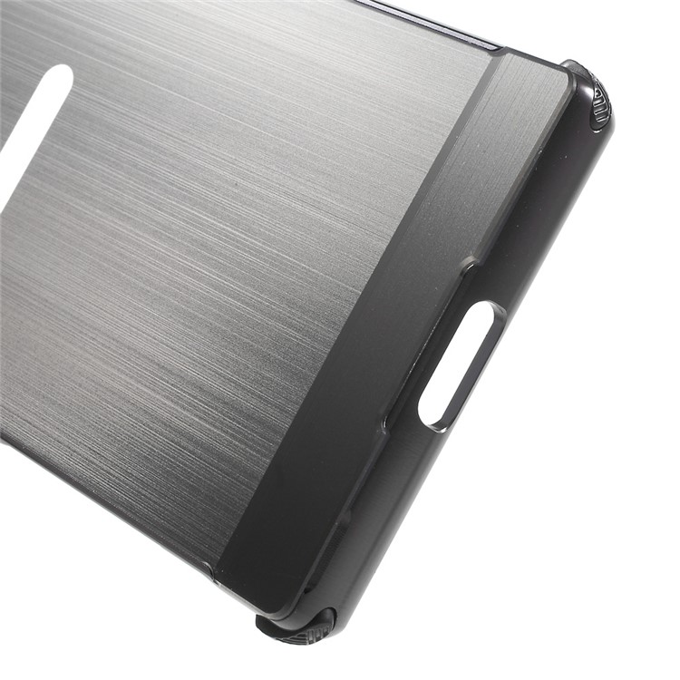 Brushed Plastic + Aluminum Alloy Frame Hard Case for Sony Xperia X Compact - Black-5