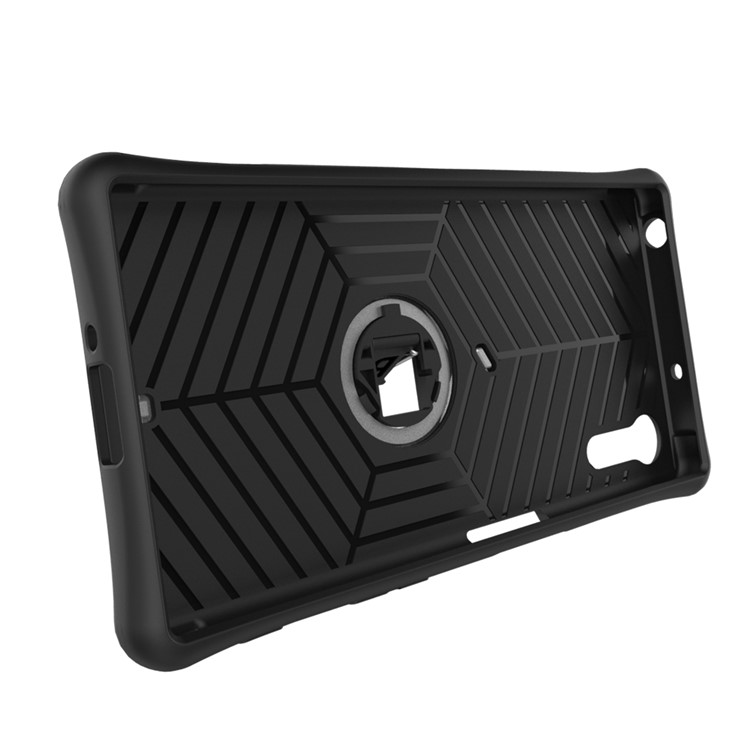 Armor PC + TPU Hybrid Kickstand Case for Sony Xperia XZs / XZ - Silver-11