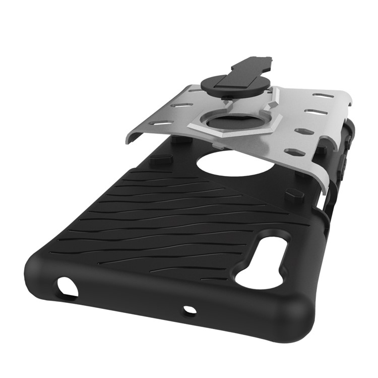 Armor PC + TPU Hybrid Kickstand Case for Sony Xperia XZs / XZ - Silver-9