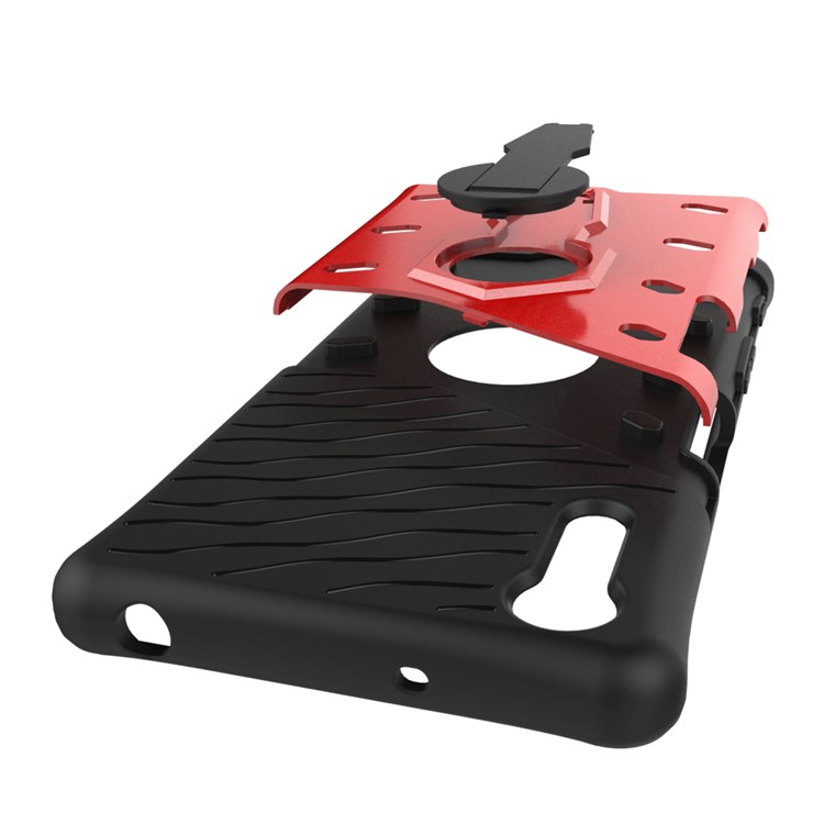 Armor PC + TPU Hybrid Shell for Sony Xperia XZs / XZ with Kickstand- Red-9