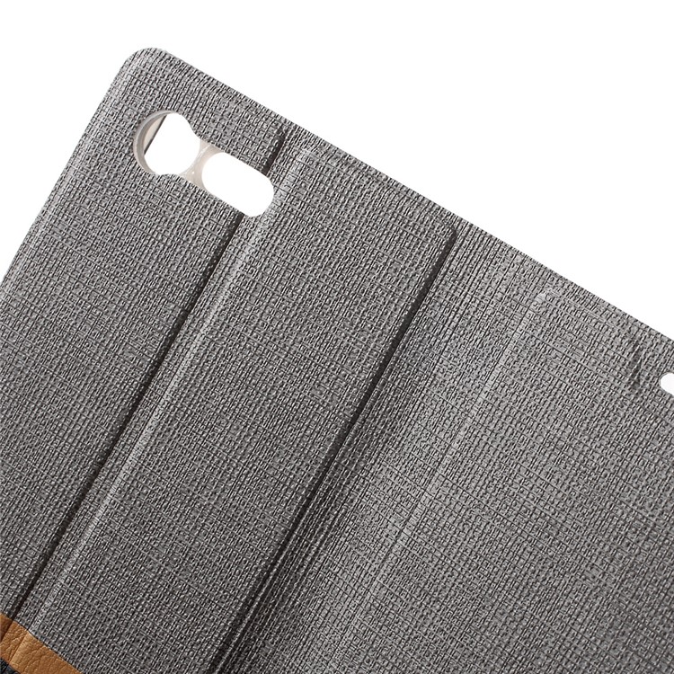 Cross Texture Leather Card Holder Case for Sony Xperia X Compact - Grey-7