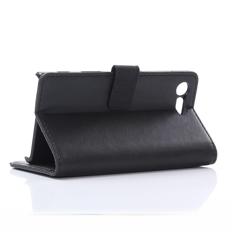 Crazy Horse Cartera de cuero para Sony Xperia X Compact - Negro-5