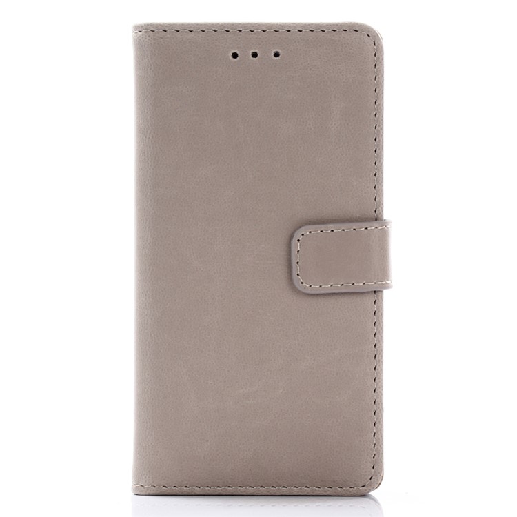 Housse de portefeuille en cuir Crazy Horse pour Sony Xperia X Compact - gris-2