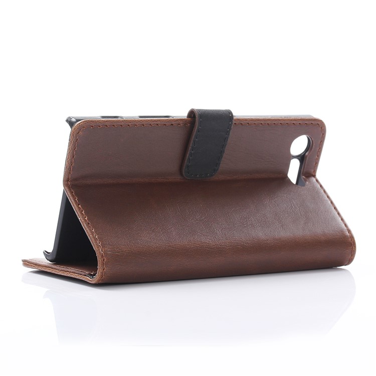 Crazy Horse Ledertasche Für Sony Xperia X Compact - Kaffee-5