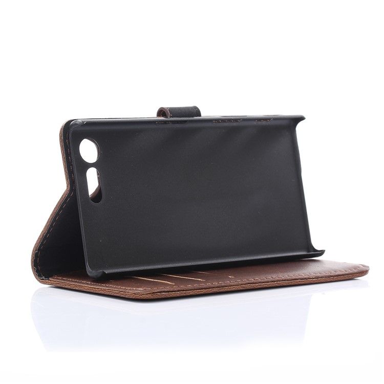 Crazy Horse Ledertasche Für Sony Xperia X Compact - Kaffee-6