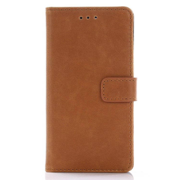 Crazy Horse Leather Wallet Cover Case for Sony Xperia X Compact - Brown-2