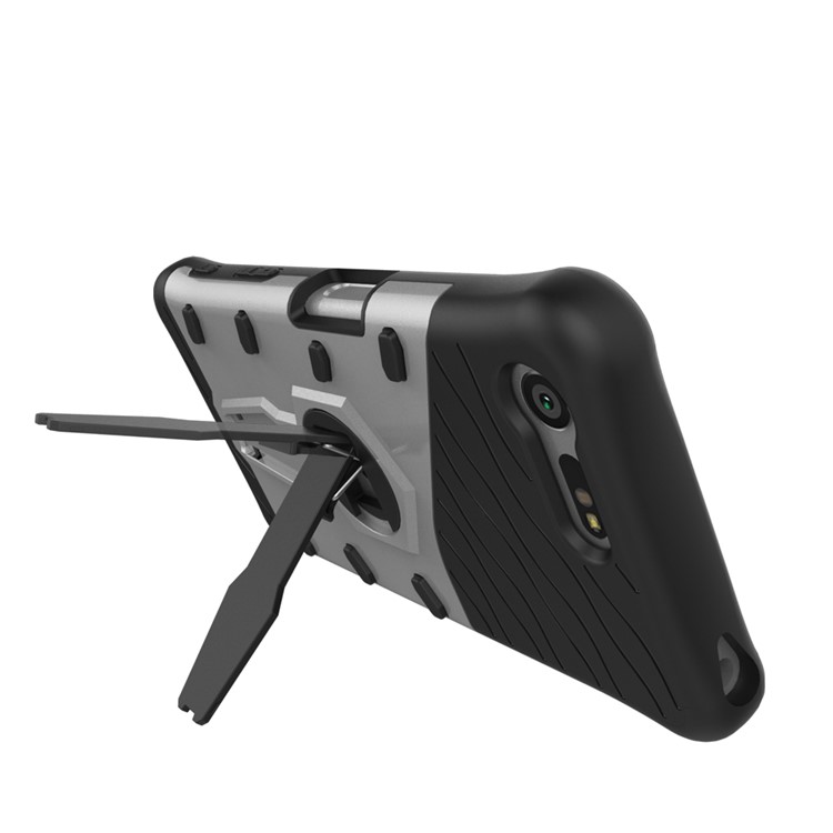 Armor PC + TPU Hybrid Kickstand Case for Sony Xperia X Compact - Silver-6