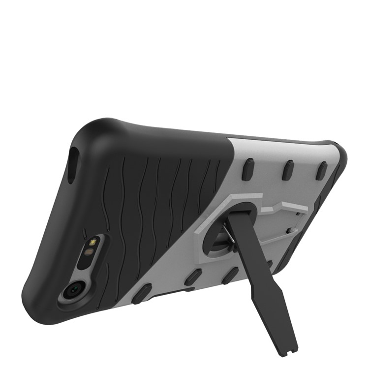 Armor PC + TPU Hybrid Kickstand Case for Sony Xperia X Compact - Silver-7