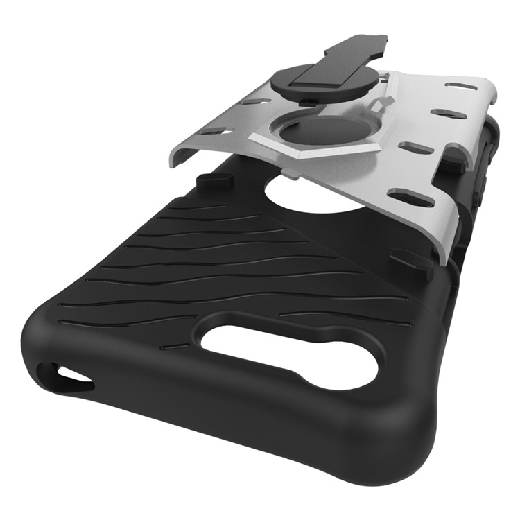 Armor PC + TPU Hybrid Kickstand Case for Sony Xperia X Compact - Silver-9