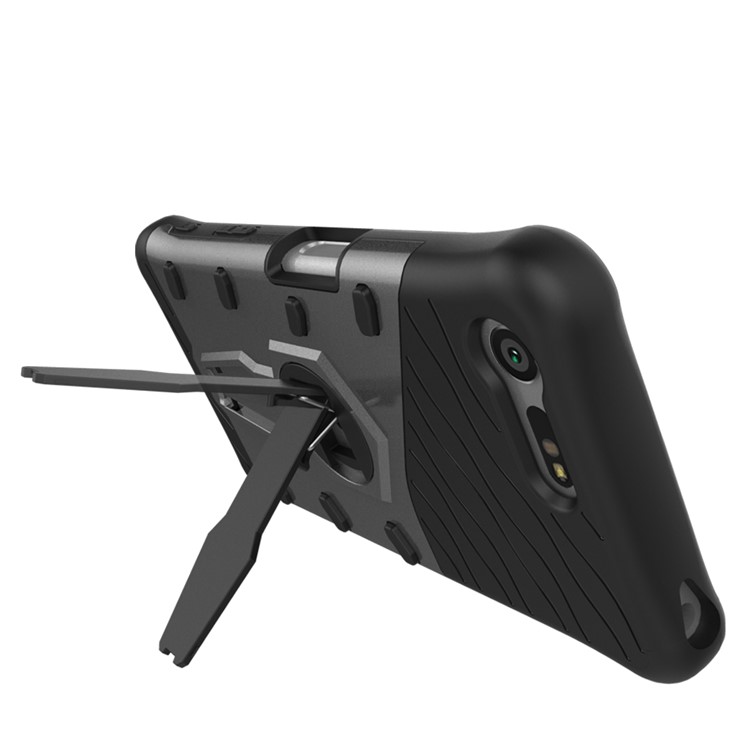 Armor PC + TPU Hybrid Kickstand Cover for Sony Xperia X Compact - Grey-6