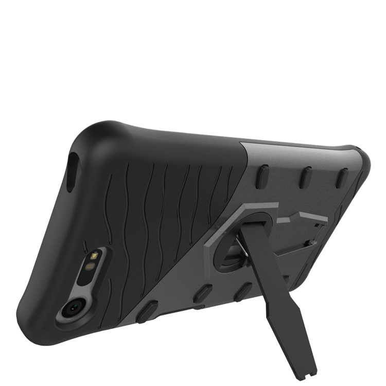 Armor PC + TPU Hybrid Kickstand Cover for Sony Xperia X Compact - Grey-7